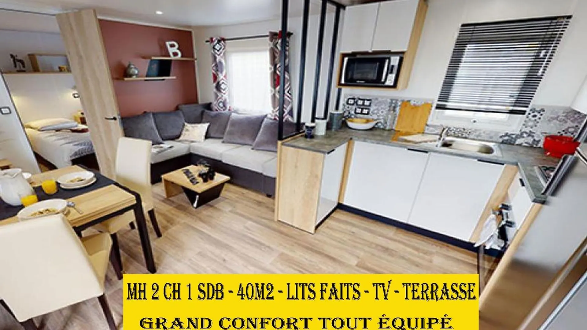 Mh6Pers-2Ch-1Sdb-Lits Faits-40M2-Terrasse-Tv--Grand Confort-Empl Calme-Kerlann Pont-Aven